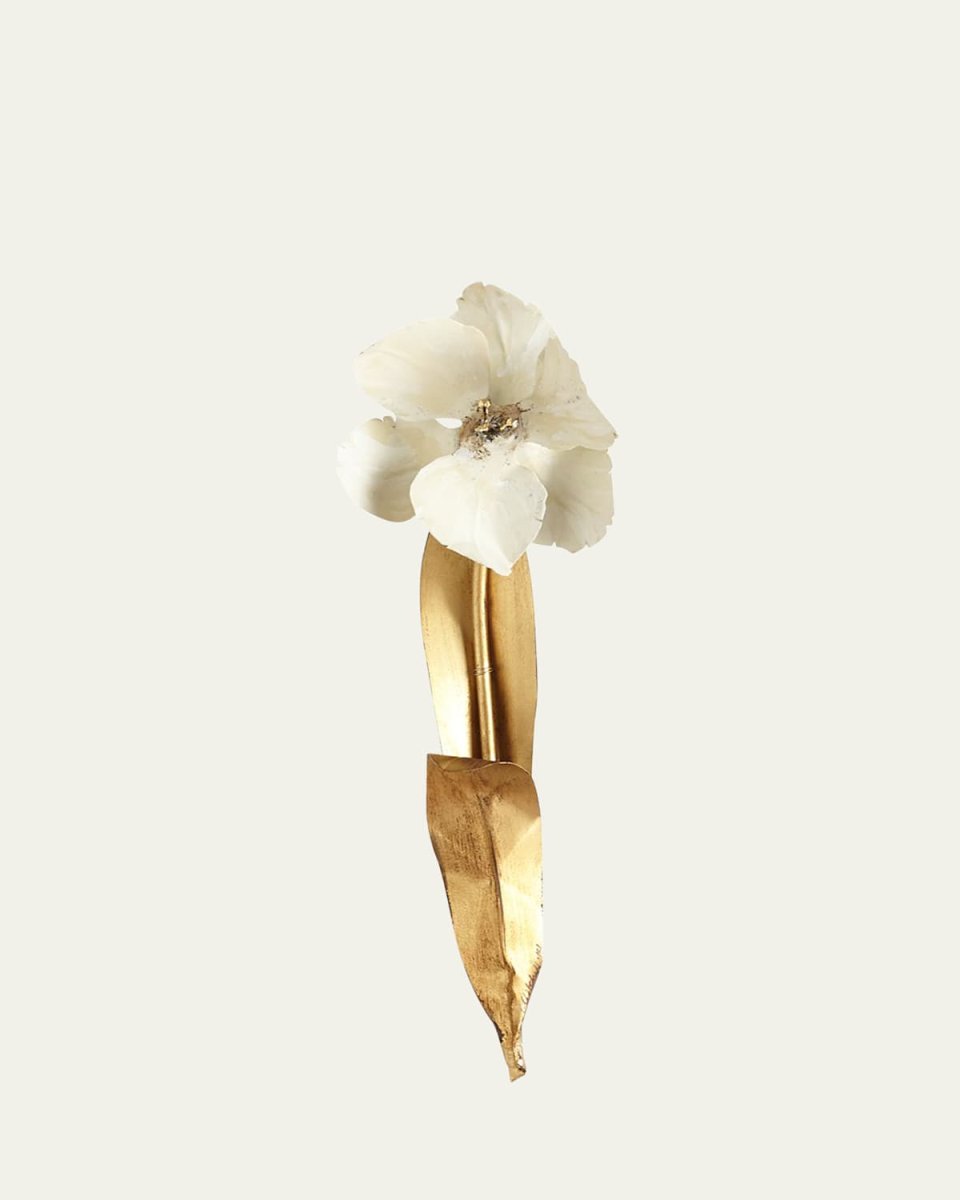 Original Gilded Single Tulip Study on Linen